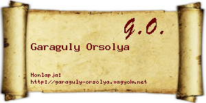 Garaguly Orsolya névjegykártya
